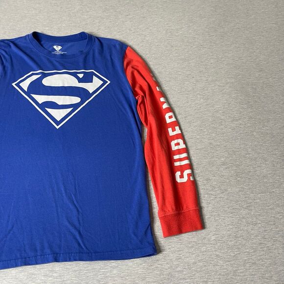DC Comics Superman Men’s Classic Logo Color-block Long Sleeve Graphic T-Shirt - Picture 6 of 10